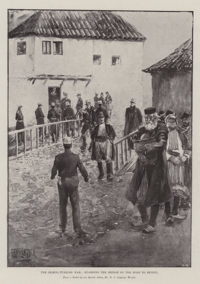 The Graeco-Turkish War, guarding the Bridge on the Road to Reveni by Arthur David McCormick